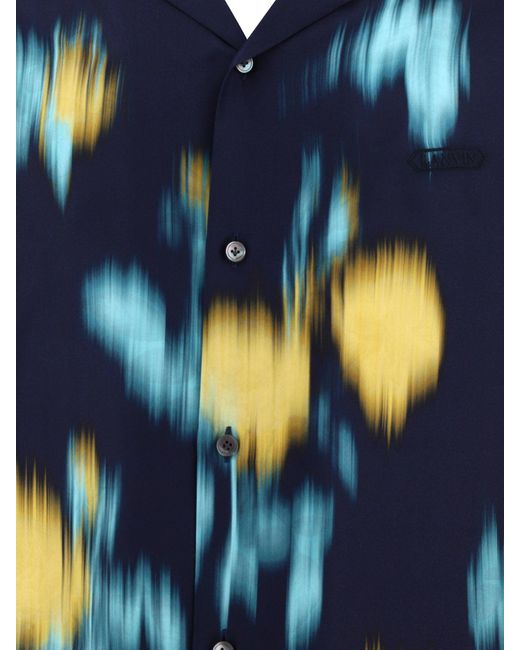 Camicia stampata di di Lanvin in Blue da Uomo