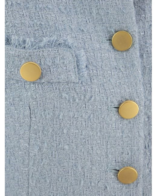 Rosy Cropped Tweed Chaqueta Tagliatore de color Blue