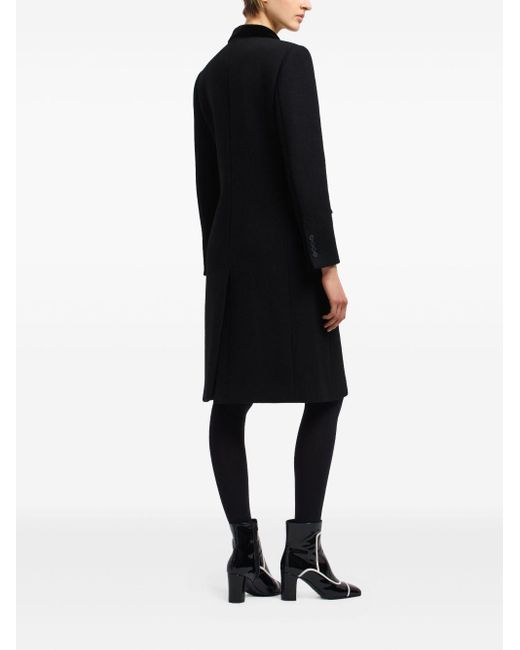 Emporio Armani Black Wool Single-Breasted Coat