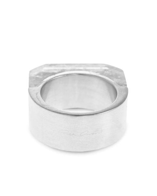 Rick Owens Hollywood Double Crystal Ring in het White