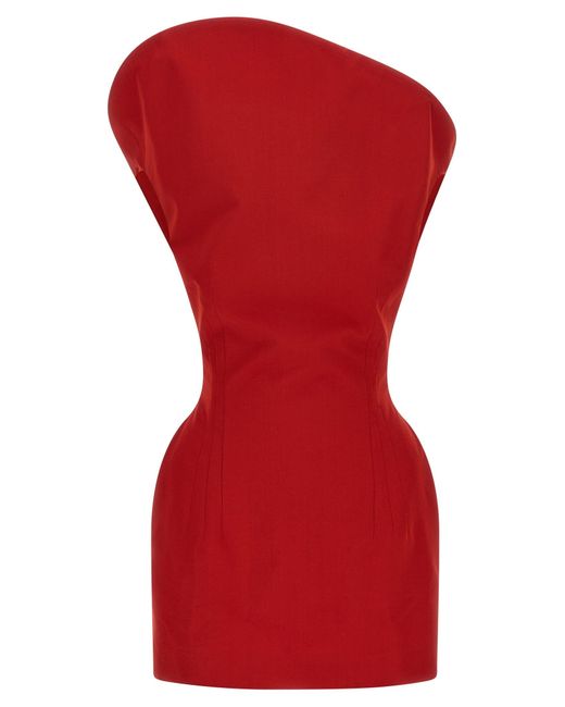 Magda Butrym Red Hourglass Silhouette Mini Dress