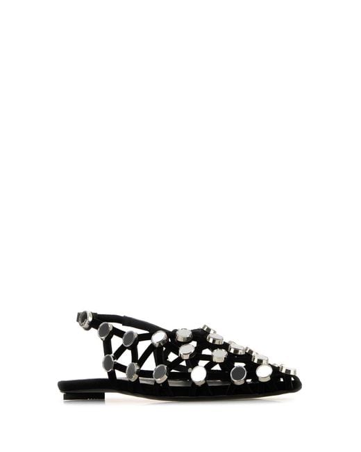 The Attico Black Grid Slingback Sandals