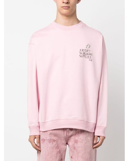 Rassvet (PACCBET) Pink Logo-Print Cotton Sweatshirt for men