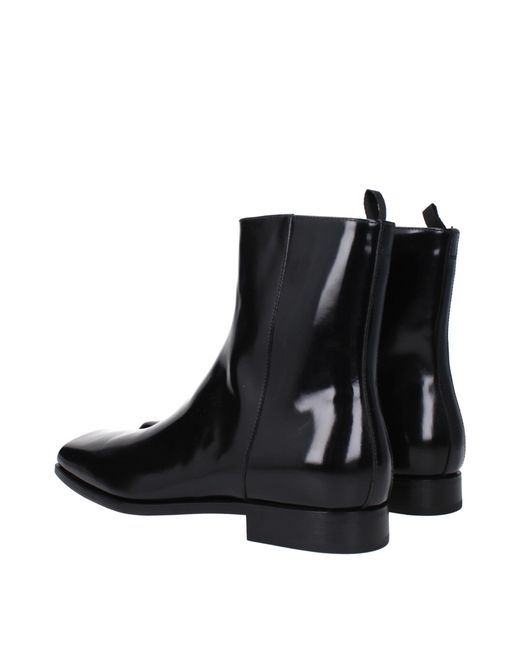 Prada Black Stivaletti Uomo Pelle Nero for men