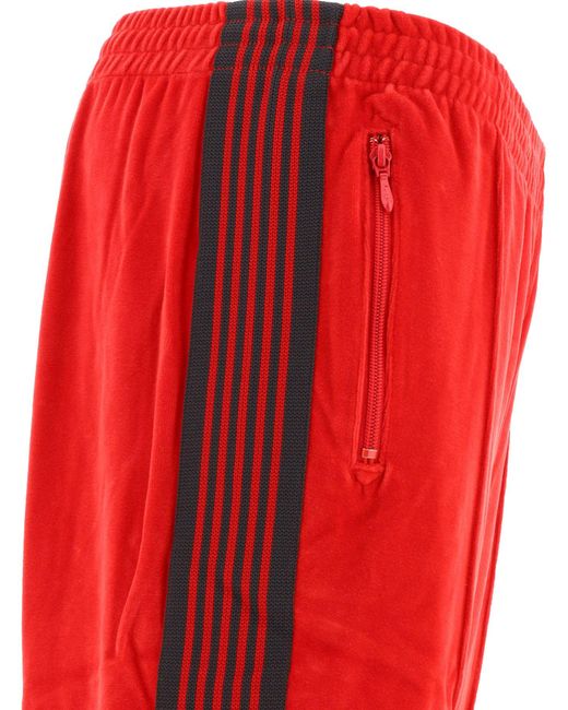 Pantaloni per binari di velluto di aghi di Needles in Red da Uomo