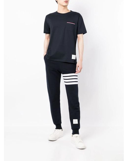Thom Browne Blue Cotton T-Shirt for men