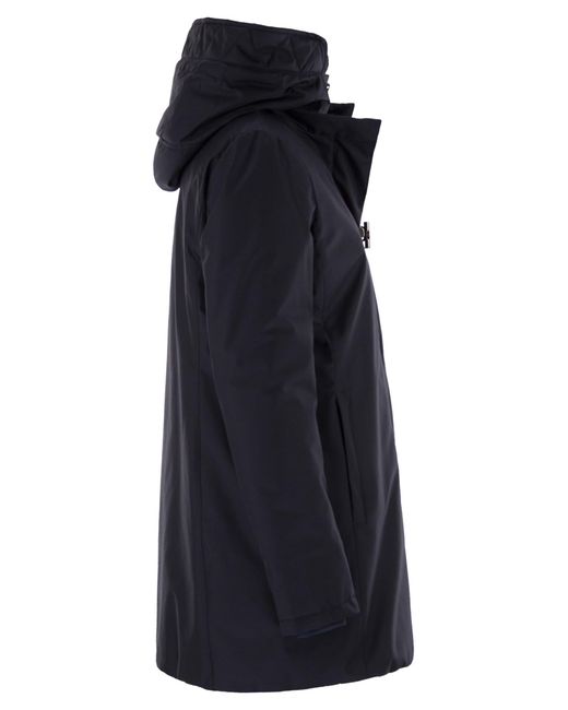 Fay Technische Gabardine Toggle Coat in het Blue