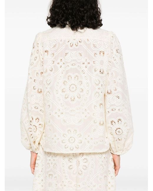 Camisa con bordado floral Zimmermann de color White