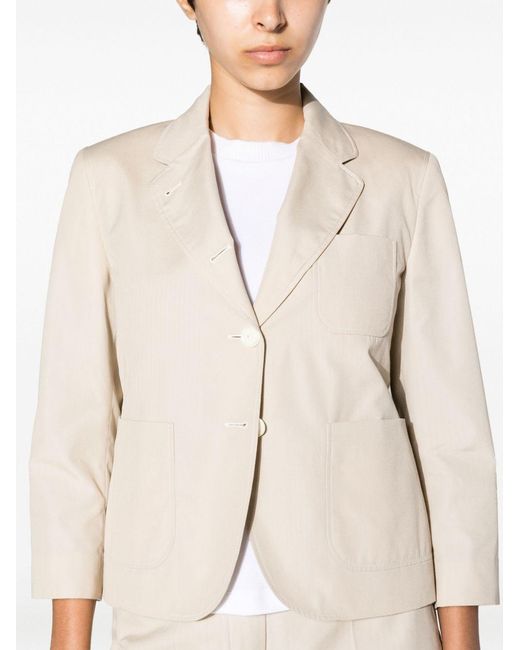 Thom Browne Natural Cropped Sportcoat Blazer