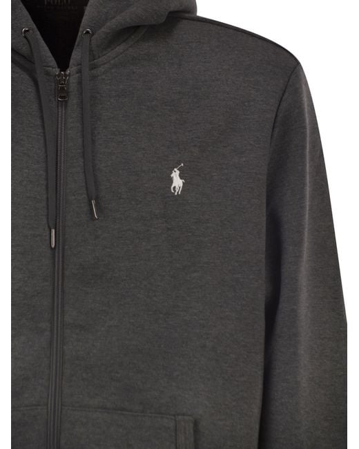 Polo Ralph Lauren Gray Hoodie With Zip for men