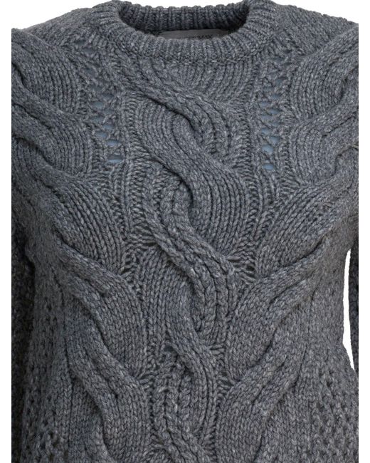Jersey De Punto De Ochos Max Mara de color Gray
