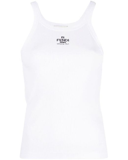Fendi White Cotton Top