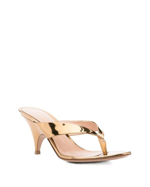 Gianvito Rossi Natural Sofia Leather Thong Sandals