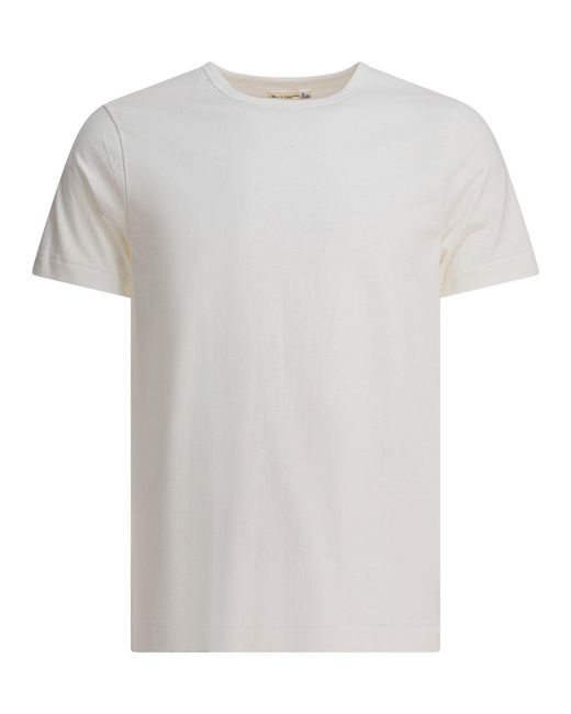 Merz B. Schwanen White "Loopwheeled" Crewneck T-Shirt for men
