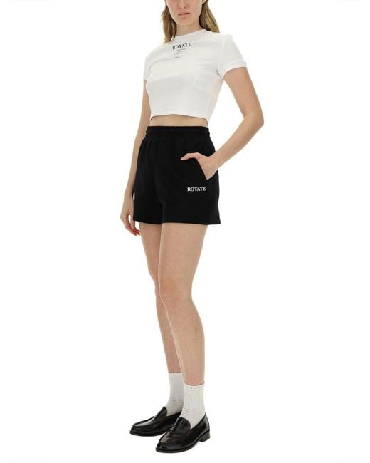 ROTATE BIRGER CHRISTENSEN White Logo Crew Neck T-Shirt
