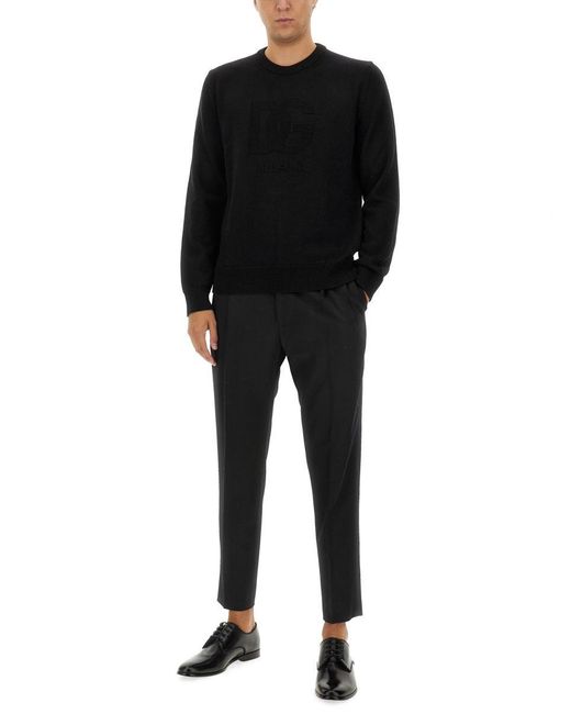 Dolce & Gabbana Black Regular Fit Wool T-Shirt It for men