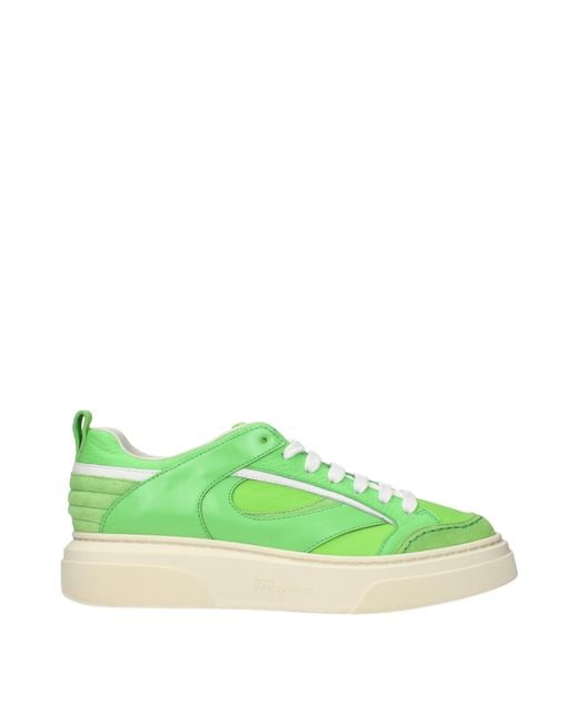 Ferragamo Green Cassina Sneakers/Lime Leather for men