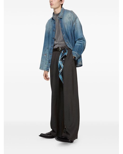 Acne Blue Denim Cotton Shirt for men