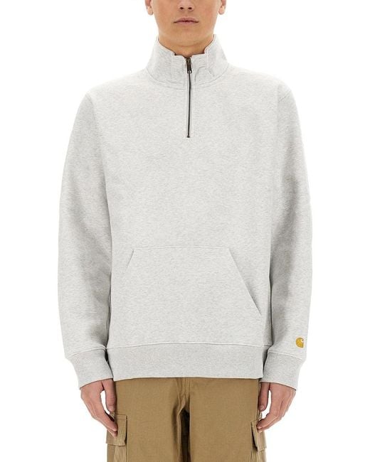 Carhartt White Half Zipper Sweatshirt for men