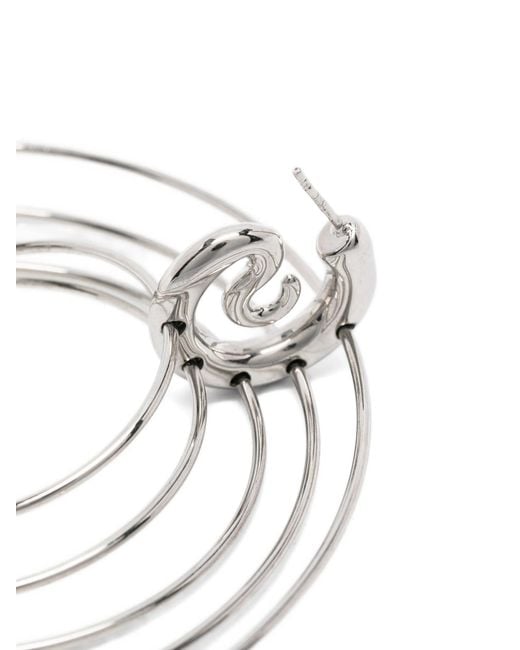 Panconesi White Pierced Serpent Hoops Large