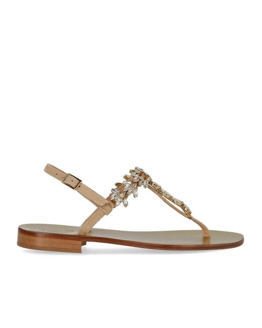 Paolo Ferrara Metallic Peach Thong Sandal
