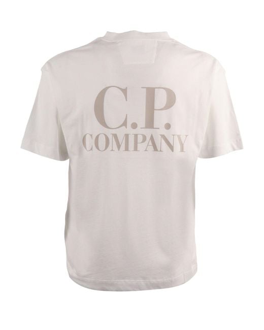 C P Company White T Shirts Short Sleeve