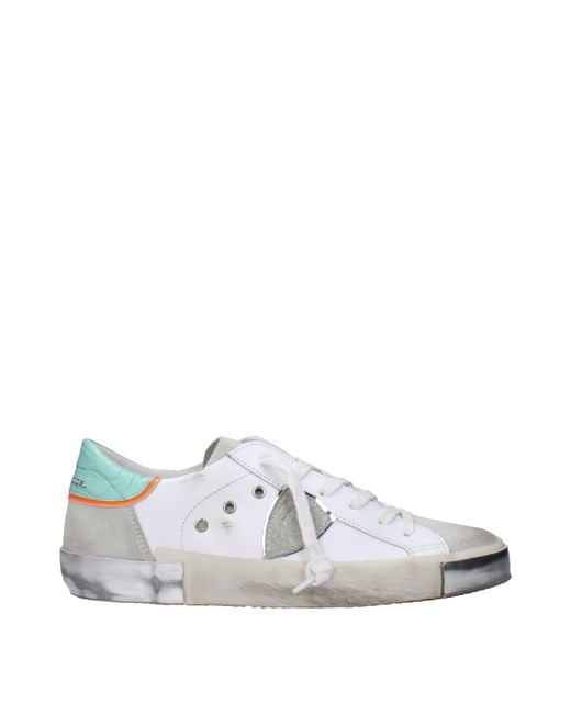 Philippe Model White Leather Sneakers