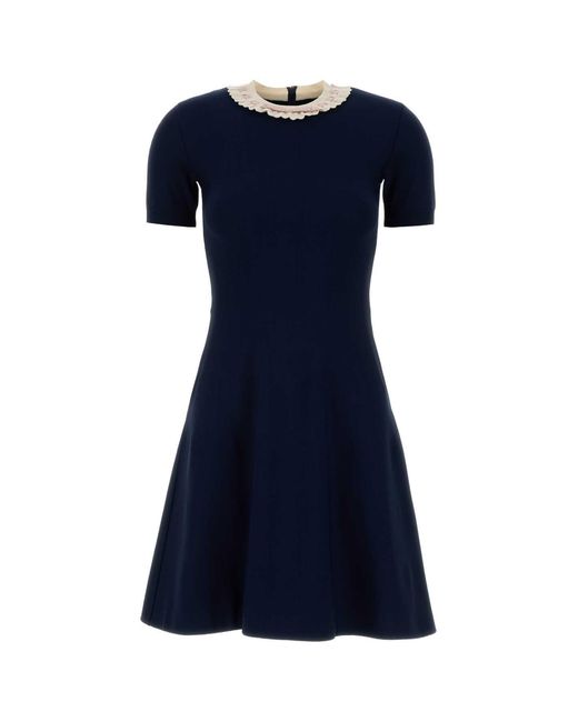 Valentino Garavani Blue Knit Mini Dress