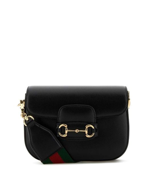 Gucci Black Leather Mini Horsebit 1955 Crossbody Bag