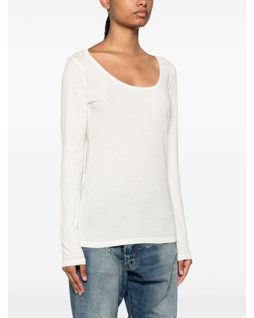 Closed White T-Shirt Mit U-Ausschnitt