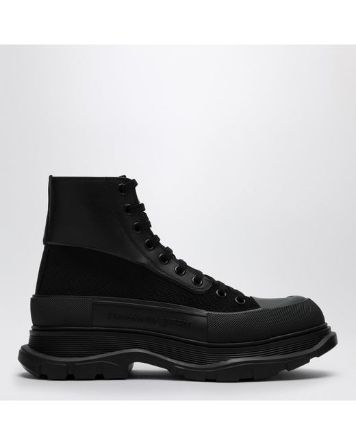 Alexander McQueen Black Alexander Mc Queen Canvas Tread Slick Boots