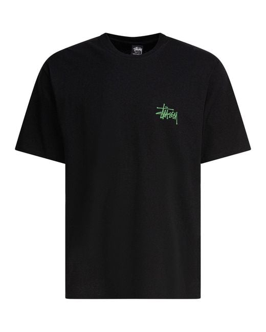 Stussy Black Cotton T-Shirt for men