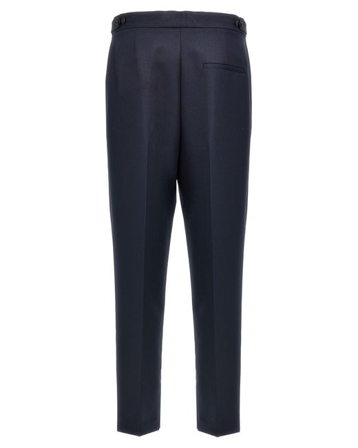 Theory Blue High-Waisted Wool Blend Pants