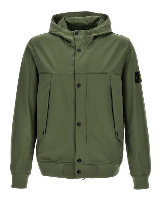 Stone Island 'light Soft Shell R' Jas in het Green voor heren