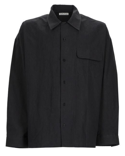 YMC Black Mini Button-Up Shirt For for men