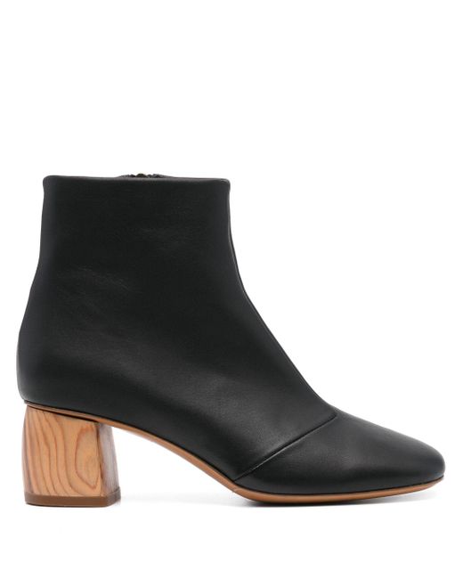 Forte Forte Black Nappa Leder -Knöchelstiefel
