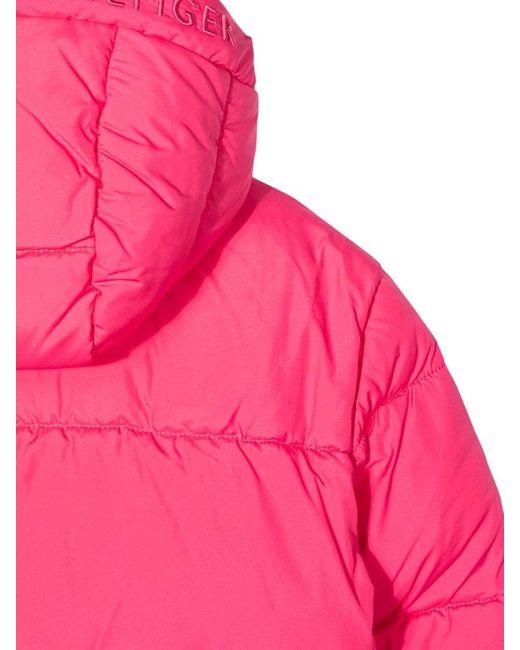 Tommy Hilfiger Pink Hood Branded Puffer