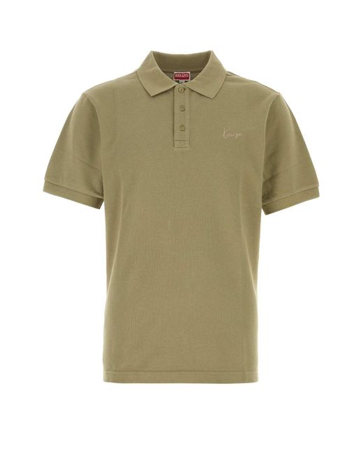 KENZO Green Piquet Polo Shirt