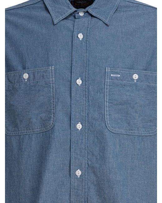 Beams Plus Blue Work Chambray Shirts for men