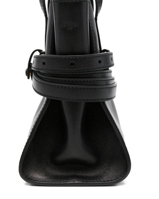Moschino Black Tie Me Small Leather Handbag