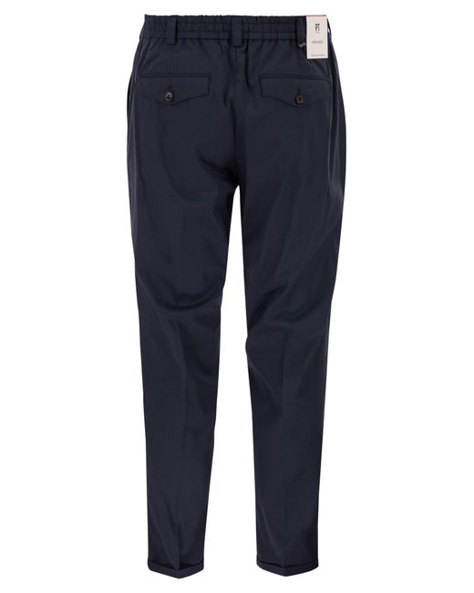 PT Torino Blue The Rebel Cotton Blend Trousers