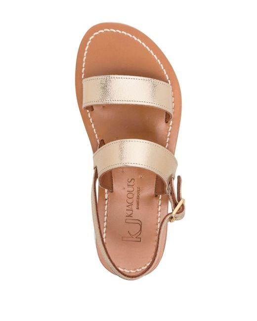 K. Jacques Natural Buckled Leather Sandals