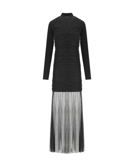 Twinset Black Plumetis Long Dress