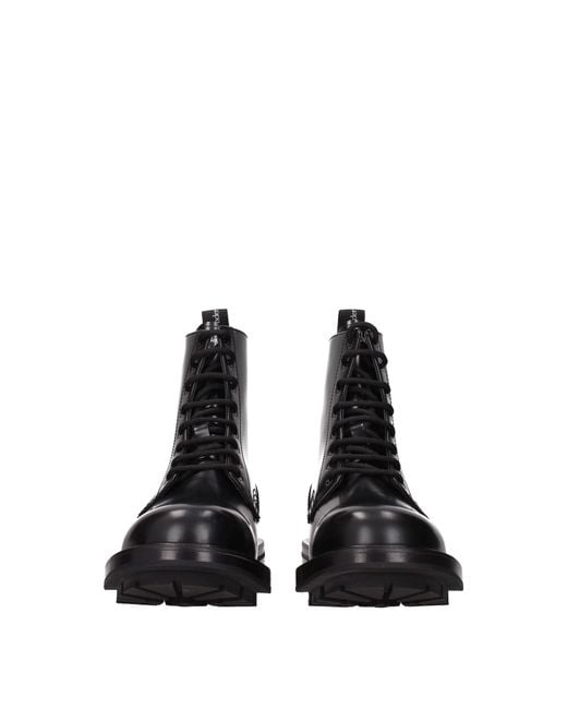 McQueen Black Stivaletti Uomo Pelle Nero for men