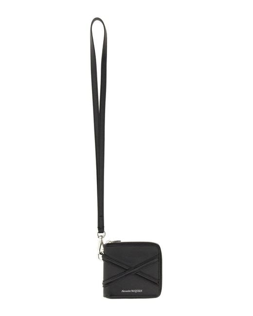 McQueen Blue Alexander Mc Queen Harness Wallet for men