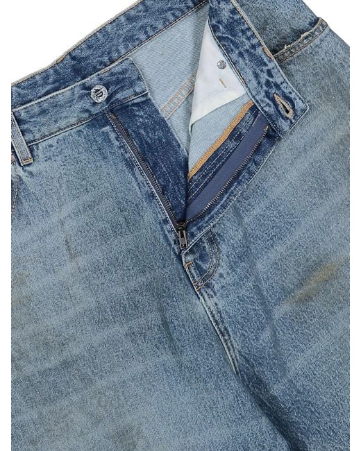 Vetements Blue Distressed Baggy Jeans