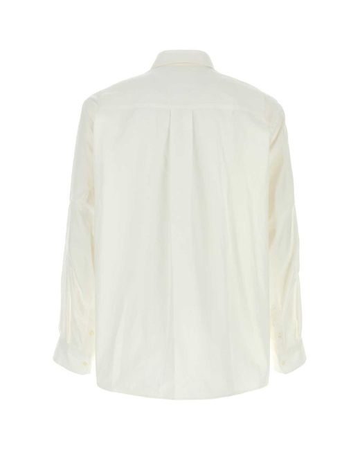 Sacai White Poplin And Oxford Shirt for men
