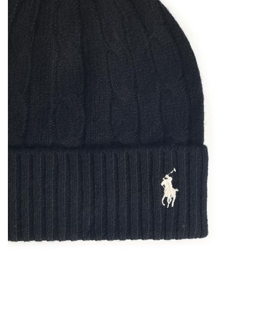 Polo Ralph Lauren Blue Wool Blend Beanie