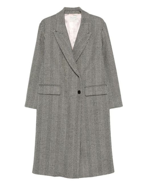 Cappotto Doppiopetto Con Motivo A Spina Di Pesce di Forte Forte in Gray