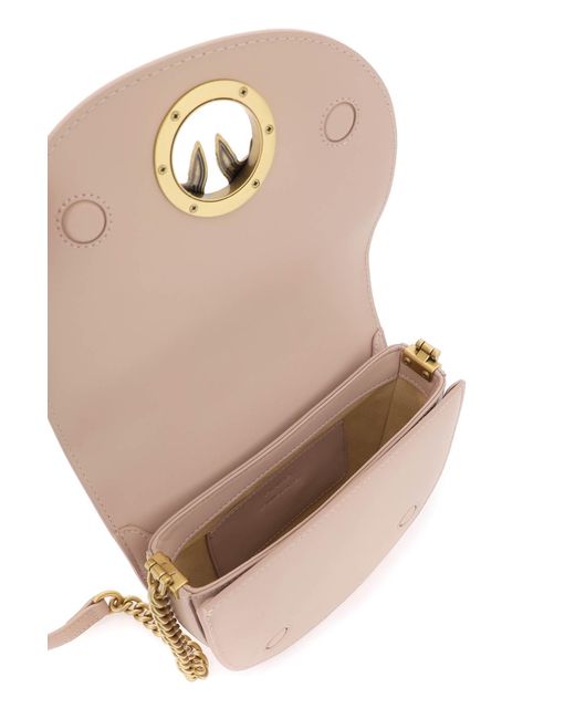 Pinko Pink Mini Love Bag Klicken Sie auf runde Leder -Umhängetasche